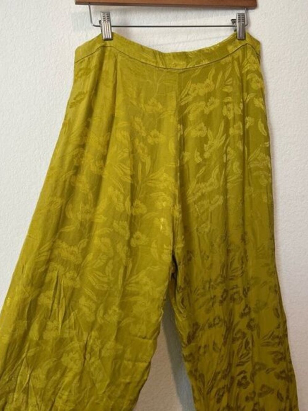Favorite Daughter Persephone Green The Friday Floral Jacquard Wide Leg Pants 16 - Picture 2 of 8